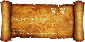 Maller Márta névjegykártya